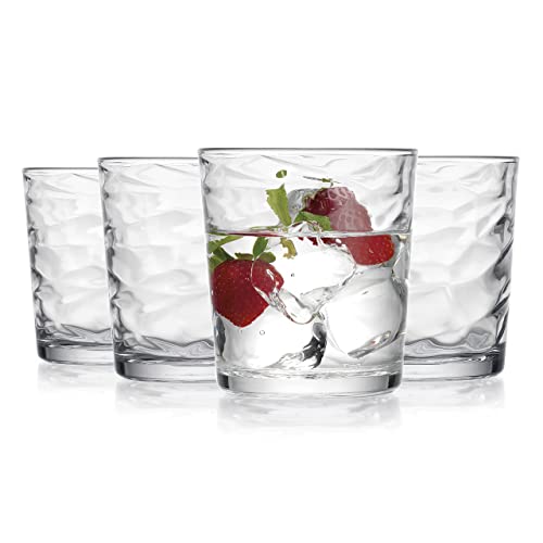 Glaver's Whiskey Glasses 13 oz. Barware Set of 4 Old Fashioned Glasses for Whisky, Scotch, Bourbon, Liquor, Juice, and Cocktails.