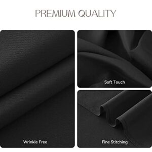 Romanstile 2 Pack Black Tablecloth 60 x 84 Inch, Rectangle Table Clothes for 4 Feet Tables - Stain and Wrinkle Resistant Washable Polyester Table Cover for Dining Table and Parties