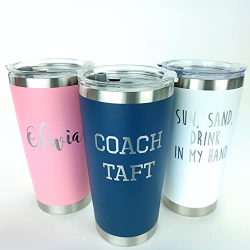 Custom Laser Engraved Insulated 20oz & 30oz Tumblers w/Splash Proof Lid - Personalized Gifts (30oz Tumbler, Black)