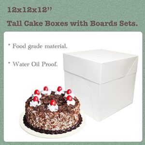 GylSun 3 Sets Cake Boxes 12x12x12'' and Cake Board sets