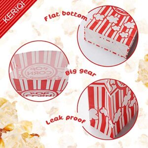 Keriqi Flat Bottom Popcorn Bags, 50 Pcs Paper Popcorn Bags for Family Movie Night Baseball Themed Carnival Christmas Birthday Party