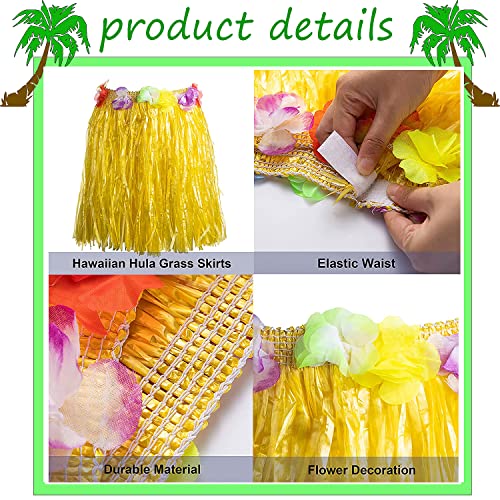 Hawaiian Luau Hula Skirts Decorations , Grass Skirts, Hawaiian Grass Skirts Bracelet & Necklace for Tropical Beach Party Holiday Birthdays Gifts Party Favor Party Decorations Favors Supplies