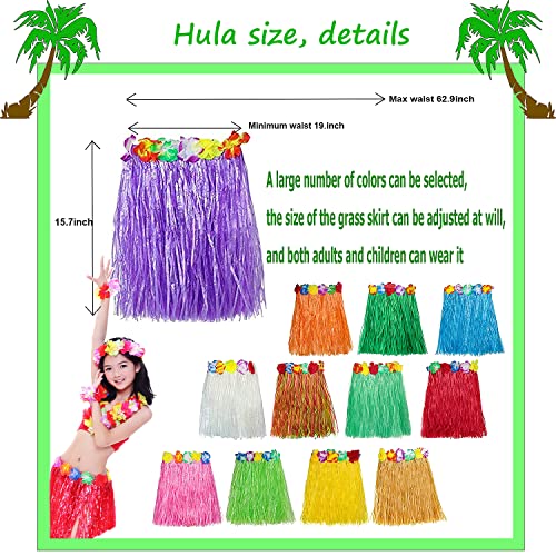 Hawaiian Luau Hula Skirts Decorations , Grass Skirts, Hawaiian Grass Skirts Bracelet & Necklace for Tropical Beach Party Holiday Birthdays Gifts Party Favor Party Decorations Favors Supplies