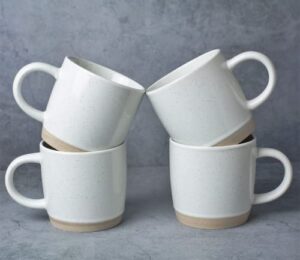 famiware milkyway coffee mugs, 12 oz coffee mug set for 4, tea cups with handle for coffee, tea, cocoa, milk, white