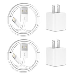 [apple mfi certified] iphone charger,2pack 6ft usb to lightning cable apple charging cord usb wall chargers block power adapter for iphone 13/12/11/x/8 plus/xr/xs max/se/ipad