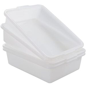 parlynies 4-pack 25 l commercial bus box/tote box, plastic utility bus tub, white