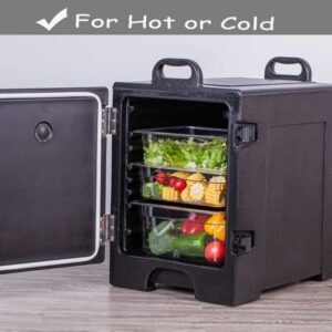 Luston Front-Loading Insulated Food Pan Carrier, 81 Quart Capacity, Black,5 Full-Size Pan,Food-Grade LLDPE Material, Portable Food Warmer Transporter