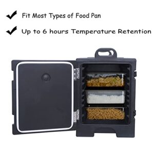 Luston Front-Loading Insulated Food Pan Carrier, 81 Quart Capacity, Black,5 Full-Size Pan,Food-Grade LLDPE Material, Portable Food Warmer Transporter