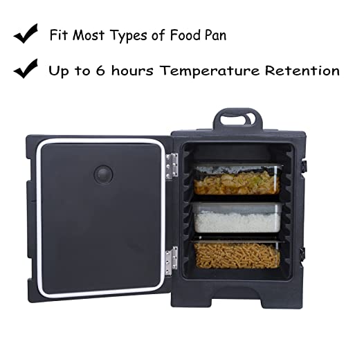 Luston Front-Loading Insulated Food Pan Carrier, 81 Quart Capacity, Black,5 Full-Size Pan,Food-Grade LLDPE Material, Portable Food Warmer Transporter