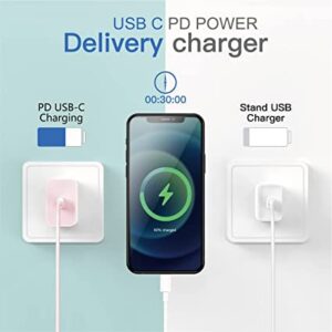 [Apple MFI Certified] iPhone Charger Apple Block USB C Fast Wall Plug with 6ft USB C to Lightning Cable for iPhone13/14/14 plus/12/pro/pro max/11/Air pods pro/iPad air 3/min4 (Pink, 1PACK)