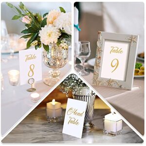 Gold Table Numbers 1-30 for Wedding Reception - Gold Foil Table Number Cards 4x6 Inch with Head & Gift Table - Restaurant Table Numbers - Wedding Numbers for Tables Card Stock Wedding Table Numbers