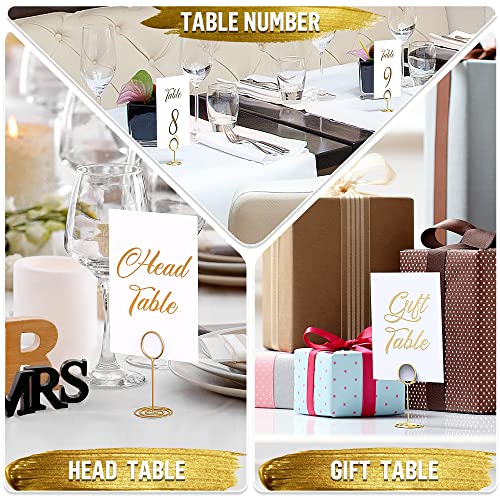 Gold Table Numbers 1-30 for Wedding Reception - Gold Foil Table Number Cards 4x6 Inch with Head & Gift Table - Restaurant Table Numbers - Wedding Numbers for Tables Card Stock Wedding Table Numbers