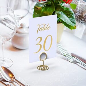 Gold Table Numbers 1-30 for Wedding Reception - Gold Foil Table Number Cards 4x6 Inch with Head & Gift Table - Restaurant Table Numbers - Wedding Numbers for Tables Card Stock Wedding Table Numbers