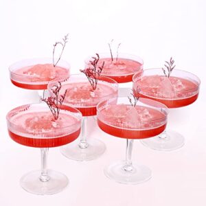 montex 6 pcs ribbed coupe glasses, 7.5 oz classic vintage cocktail galssware, pefect for cocktail, champagne and gift