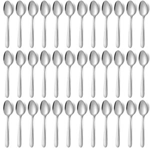 36 pieces dinner spoons set (7.4 inch), pleafind spoons silverware, stainless steel spoon, silver spoons, mirror polished tablespoon, silverware spoons for home, kitchen, restaurant, dishwasher safe