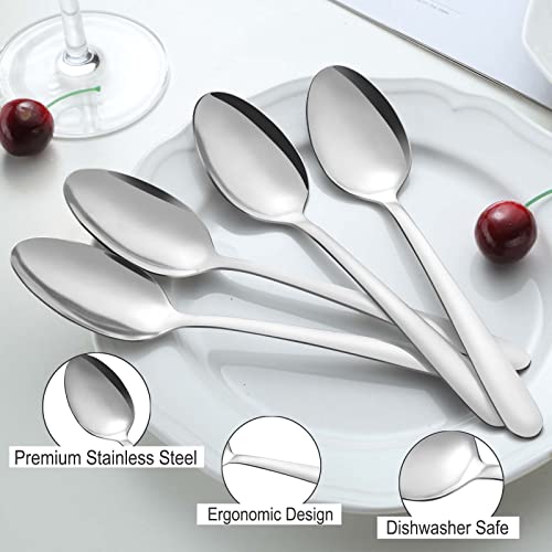 36 Pieces Dinner Spoons Set (7.4 inch), Pleafind Spoons Silverware, Stainless Steel Spoon, Silver Spoons, Mirror Polished Tablespoon, Silverware Spoons for Home, Kitchen, Restaurant, Dishwasher Safe