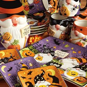 Certified International Halloween Gnomes 9" Salad/Dessert Plates, Set ot 4, Multicolor