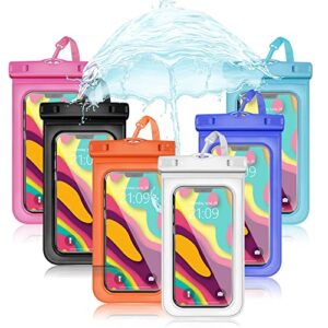 6 pcs Waterproof Phone Pouch Universal Phone Waterproof Case Compatible for iPhone 11 13 12 Max Pro XS Samsung Galaxy s22 s10 Up to 6.9", IPX8 Plastic Cell Phone Dry Bags