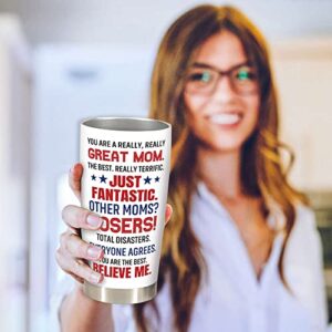 Gifts for Mom from Daughter, Son, Kids - Mom Gifts from Daughter, Son for Christmas, Mothers Day - Birthday Gifts for Mom, Mom Birthday Gifts - Funny Presents for Mom, Best Mom Ever Gifts Tumbler 20Oz