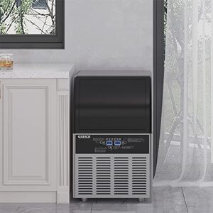 GSEICE Commercial Ice Maker Machine, 300lbs/24H Ice Machine with 80lbs Storage Ice Bin, Stainless Steel Big Storge Ice Maker Ideal for Home Coffee Shop Bars and Restaurant