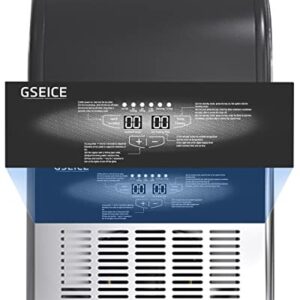 GSEICE Commercial Ice Maker Machine, 300lbs/24H Ice Machine with 80lbs Storage Ice Bin, Stainless Steel Big Storge Ice Maker Ideal for Home Coffee Shop Bars and Restaurant