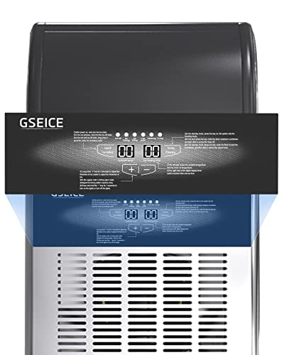 GSEICE Commercial Ice Maker Machine, 300lbs/24H Ice Machine with 80lbs Storage Ice Bin, Stainless Steel Big Storge Ice Maker Ideal for Home Coffee Shop Bars and Restaurant