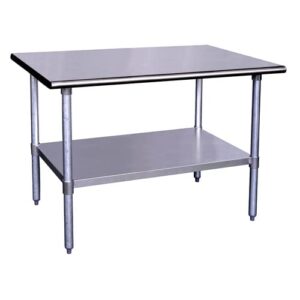 kratos stainless steel kitchen prep table 30"x24" with undershelf, nsf worktable for restaurants - 16ga/304ss