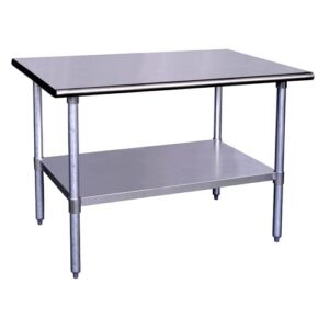 Kratos Stainless Steel Kitchen Prep Table 30"x24" with Undershelf, NSF Worktable for Restaurants - 16ga/304SS