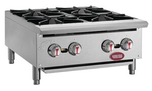 kratos 29y-071 4-burner gas hot plate, 24"w, natural gas, field convertible to lp