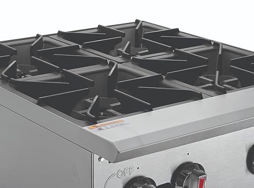 Kratos 29Y-071 4-Burner Gas Hot Plate, 24"W, Natural Gas, Field Convertible to LP