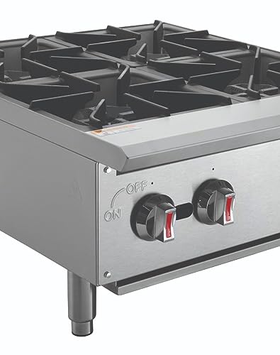 Kratos 29Y-071 4-Burner Gas Hot Plate, 24"W, Natural Gas, Field Convertible to LP