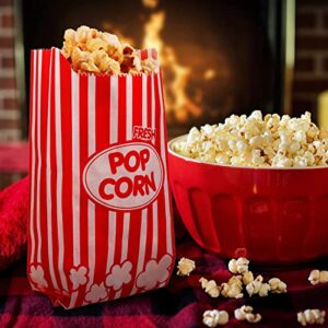 300 Pcs Popcorn Bags Grease Resistant Popcorn Bags Disposable Paper Popcorn Container for Christmas Thanksgiving Movie Theme Party Carnivals Popcorn Maker, Red and White Stripes (1 Oz)