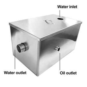 IHAYNER 9LBS Commercial Grease Traps Interceptor Grease Trap 5GPM Stainless Steel Grease Trap for Kitchen Restaurant