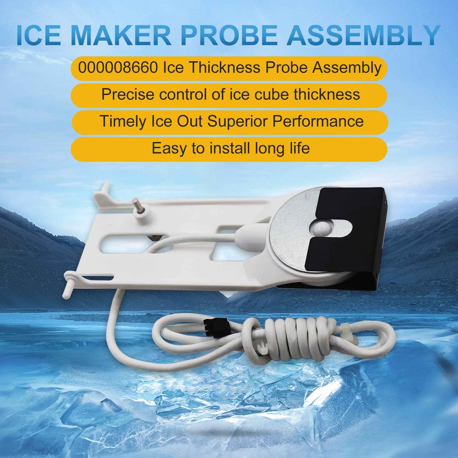 Jacqueline New Upgraded 000008660 Ice Thickness Control Probe Assembly (OEM) Compatible with Manitowoc I Series Ice Thickness Control-1 Year Warranty