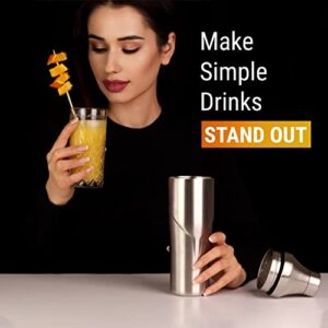 Lexenic 24oz Vacuum Insulated Cocktail Shaker - Perfect for Martini, Margarita - Leak-Proof Design and Built-in Strainer for Effortlessly Impressive Drinks - Premium Stainless Steel Drink Shaker