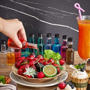 100 Pcs Mini Liquor Bottles Plastic Small Shot Bottles Mini Salad Dressing Bottle Empty Mini Alcohol Bottles with Black Cap Small Wine Bottles Hot Sauce Bottles Liquid Funnel Party Favors (1.7 Oz)