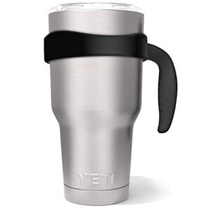 fking tumbler handle for yeti 30 oz rambler cup, reaplacment holder grip for rtic mug, sic, ozark trail and more tumbler mugs, bpa free (black)