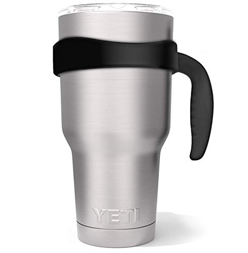 Fking Tumbler Handle for Yeti 30 oz Rambler Cup, Reaplacment Holder Grip for Rtic Mug, Sic, Ozark Trail and more Tumbler Mugs, BPA FREE (Black)