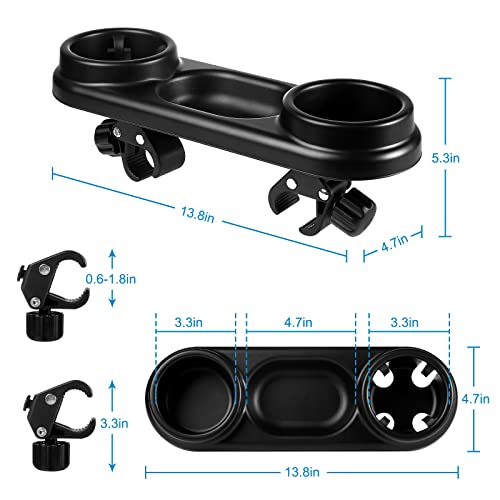 Accmor 3 in 1 Stroller Cup Holder with Snack Tray, Universal Stroller Tray for Snacks On The Go, Stroller Snack Tray for Mom and Baby, Black