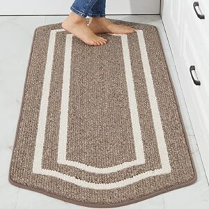 cosy homeer long kitchen floor mats for in front of sink super absorbent kitchen rugs and mats 24"x48" non-skid kitchen mat standing mat washable,polypropylene,brown,frame