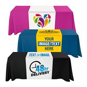 Custom Table Runner Cover with Logo Text Personalized Customizable for Business Vendor Trade Show Shop (36x72)