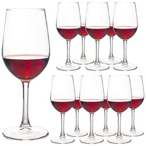 hakeemi wine glasses set of 12, 12 oz red white wine glasses, clear, dishwasher safe