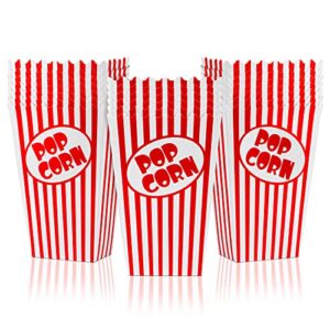 zahaat 50 popcorn boxes 5.5 inches tall red and white popcorn bags mini pop corn buckets and container for movie theater, home, carnival party, decorations