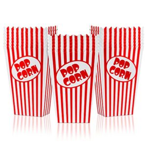 Zahaat 50 Popcorn Boxes 5.5 Inches Tall Red and White Popcorn Bags Mini Pop Corn Buckets and Container for Movie Theater, Home, Carnival Party, Decorations