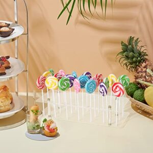 Cake Pop Stand, 21 Holes Lollipop Display Stand, Acrylic Clear Cake Pop Display Holder, Cakepopsical Stand for Weddings, Baby Showers, Birthday, Party