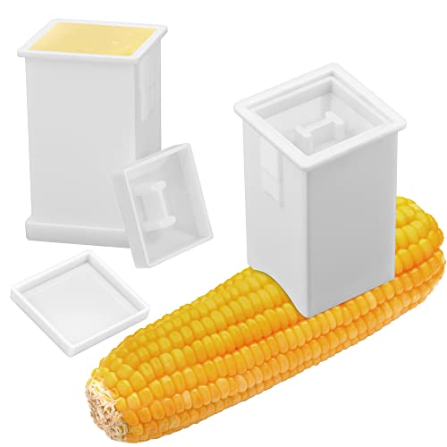 Aodaer 2 Pack Butter Spreader Plastic Butter Spreader with Built-in Cover Corn Cob Butter Holder Spreads Butter Dispenser on Pancakes, Waffles, Bagels and Toast