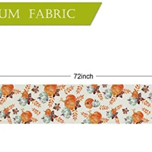 Fall Table Runner Watercolor Pumpkin Autumn Harvest Thanksgiving Table Runners Holiday Dining Room Kitchen Table Party Decoration 13 x 72 Inch