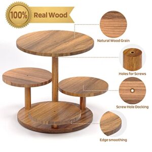 HURZMORO 4 Tier Round Cupcake Tower Stand for 50 Cupcakes,Wood Cake Stand with Tiered Tray Decor,Farmhouse Tiered Tray Decor,Cupcake Display for Birthday Graduation Baby Shower Tea Party