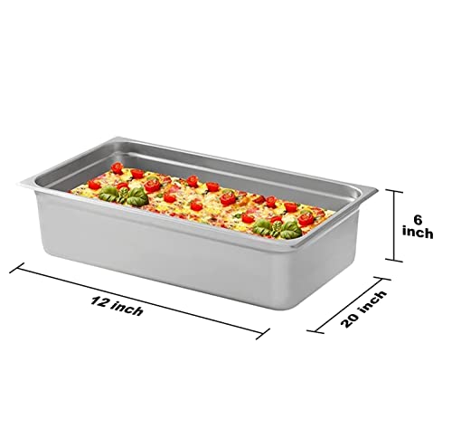 Kweetle 6 Pack Hotel Pans Steam Table Pan Full Size 6inch Deep Steam Pan Stainless 20.8" L x 12.8" W x 6" H Full Size Hotel Pan Anti Jam Steam Table Pan(6 PCS)