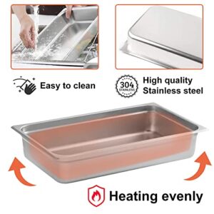 Kweetle 6 Pack Hotel Pans Steam Table Pan Full Size 6inch Deep Steam Pan Stainless 20.8" L x 12.8" W x 6" H Full Size Hotel Pan Anti Jam Steam Table Pan(6 PCS)